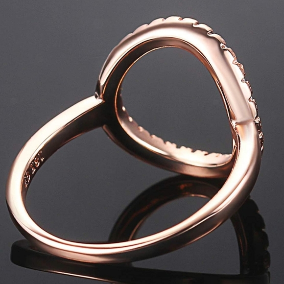 Dainty Rose Gold Circle Karma Ring - Picture 4 of 6